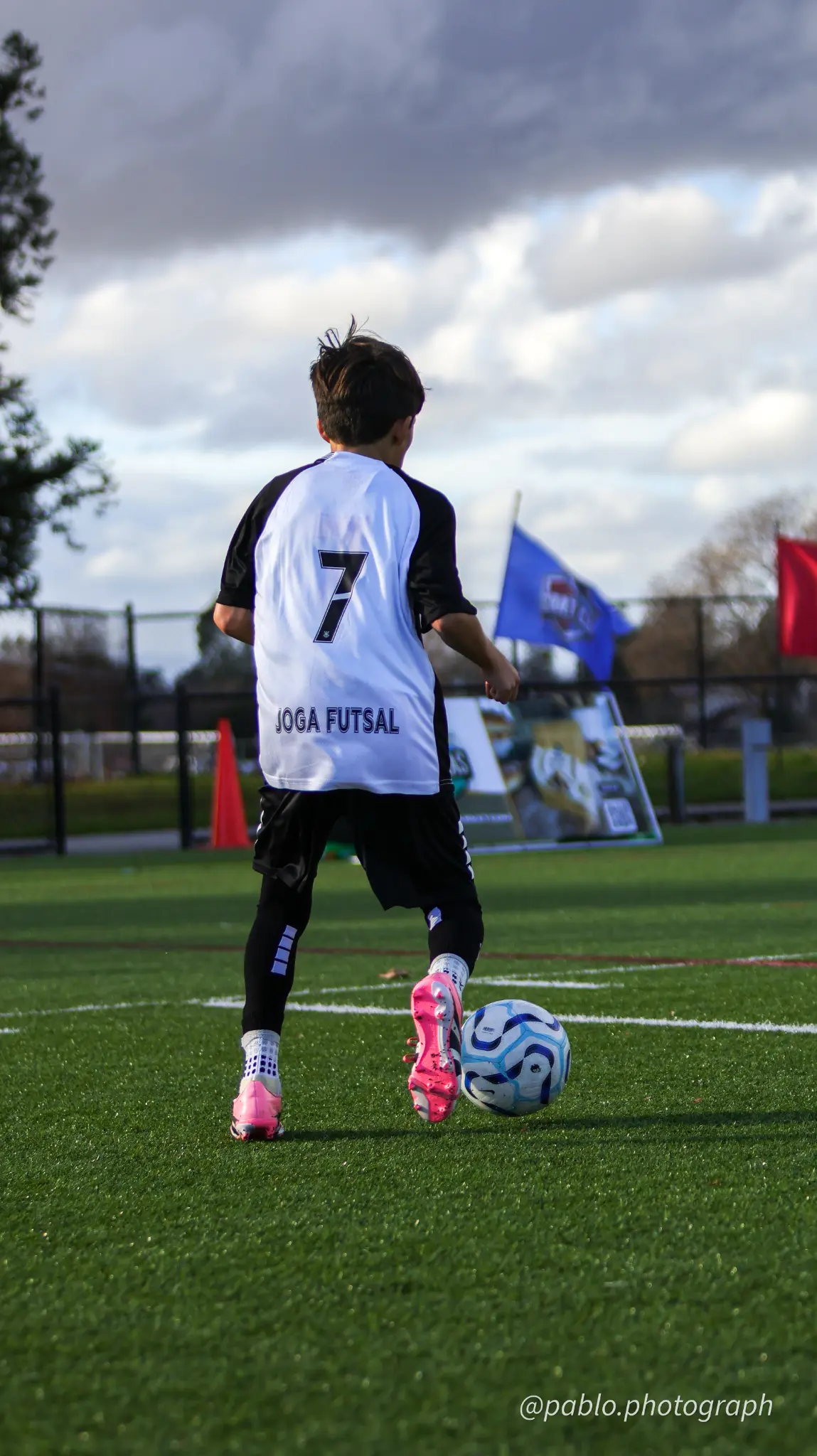 Soccer players training
